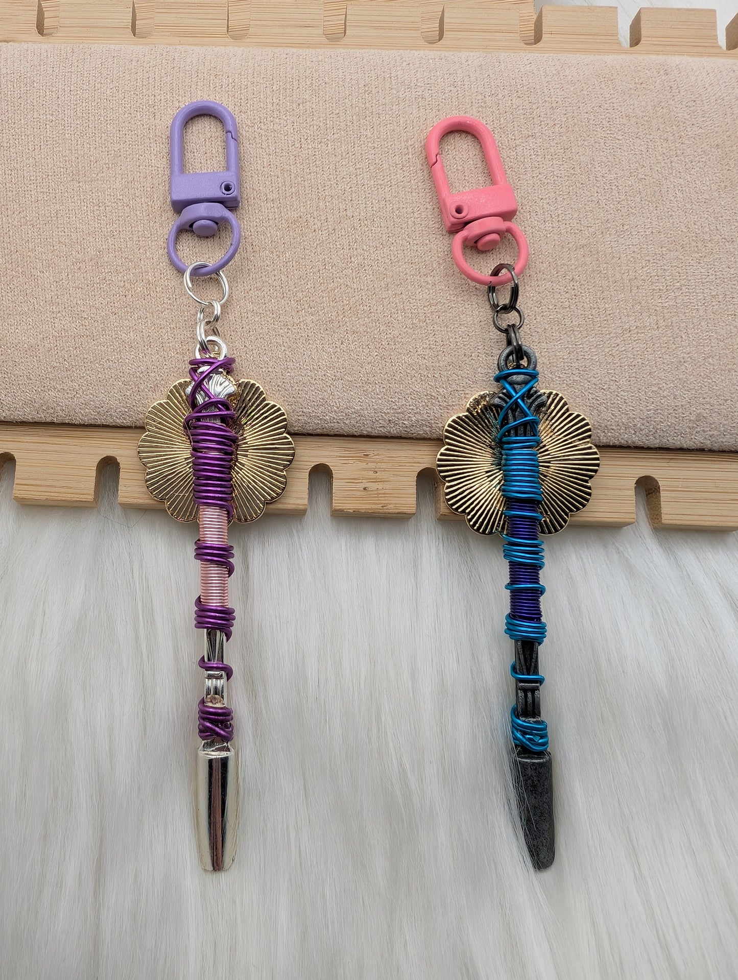 Smiling Rainbow Flower Mini Spoon Keychain