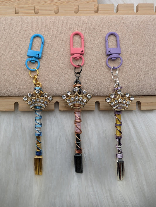 Crown Wire Wrapped Mini Spoon Keychain