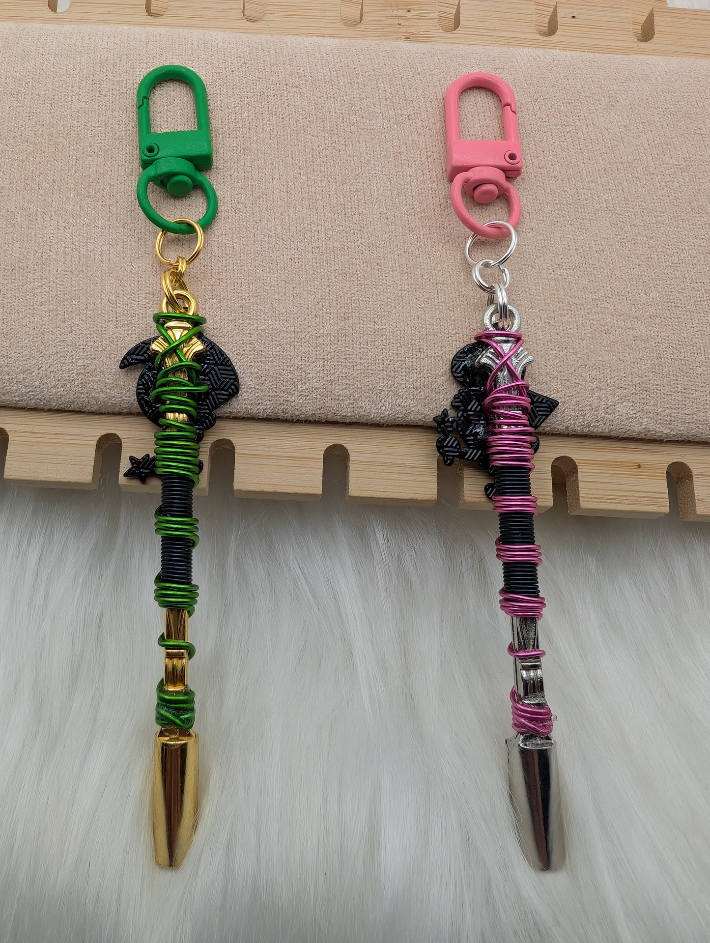 Pink and Green Cartoon Fairy Wire Wrapped Mini Spoons