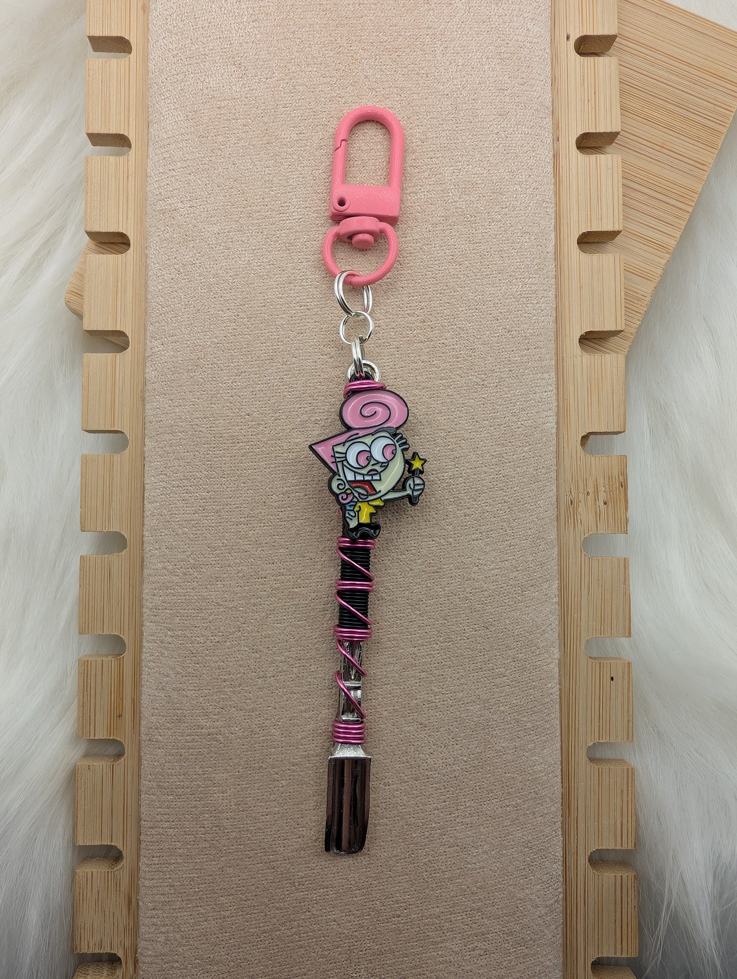 Pink and Green Cartoon Fairy Wire Wrapped Mini Spoons