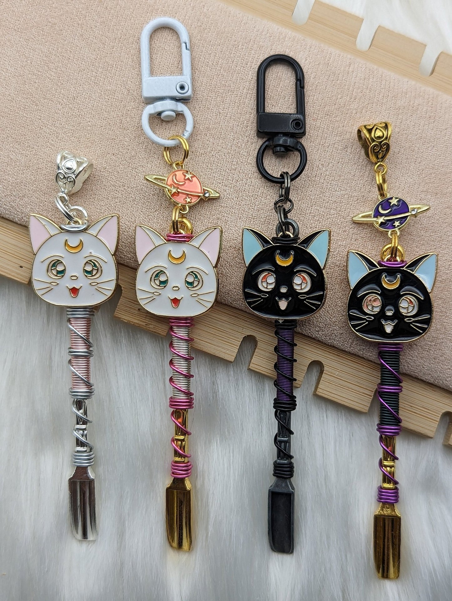 Detachable Moon Cat Wire Wrapped Little Spoons - Groove Spoons