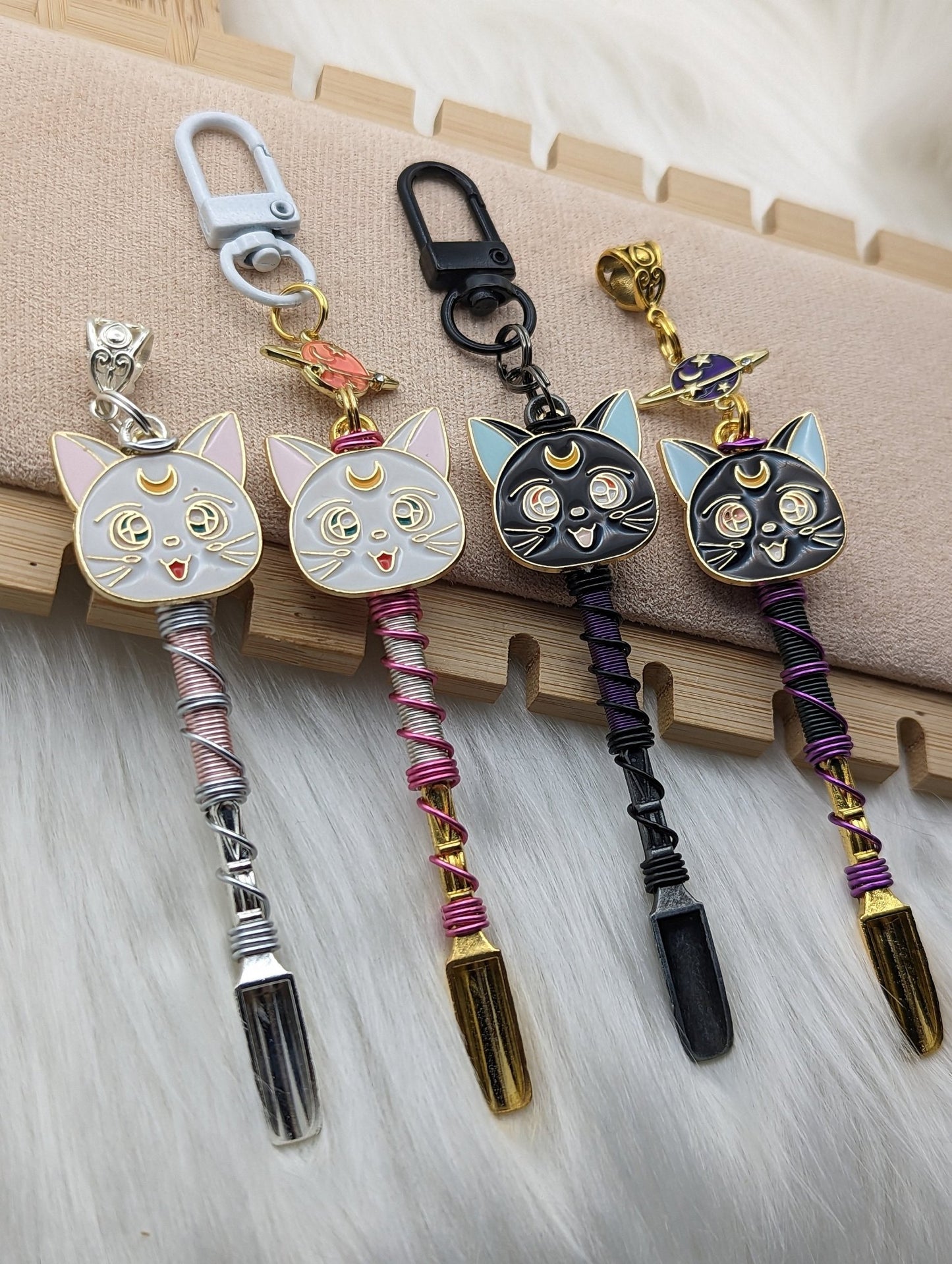Detachable Moon Cat Wire Wrapped Little Spoons - Groove Spoons