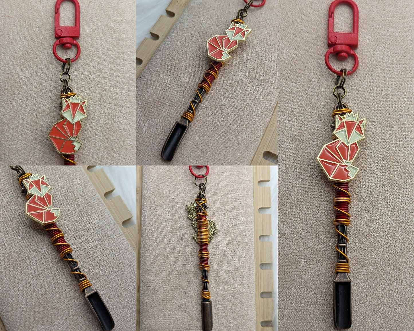 Fox Wire Wrapped Spoon Necklace and Keychain - Groove Spoons