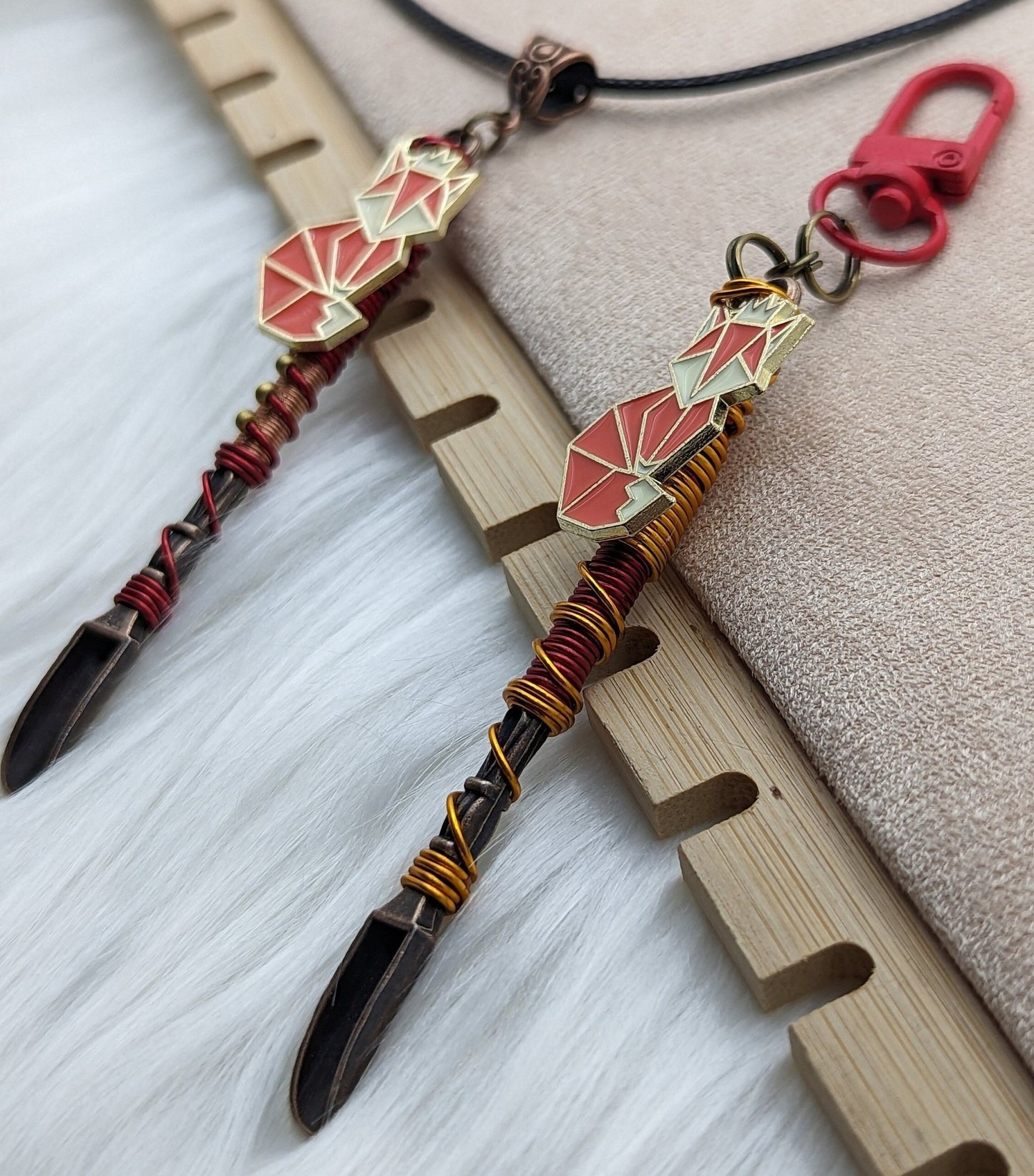 Fox Wire Wrapped Spoon Necklace and Keychain - Groove Spoons