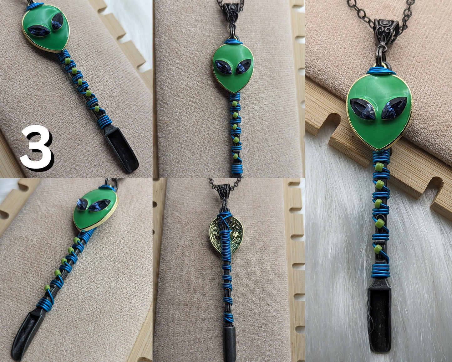 Jeweled Alien Wire Wrapped Mini Spoons - Groove Spoons