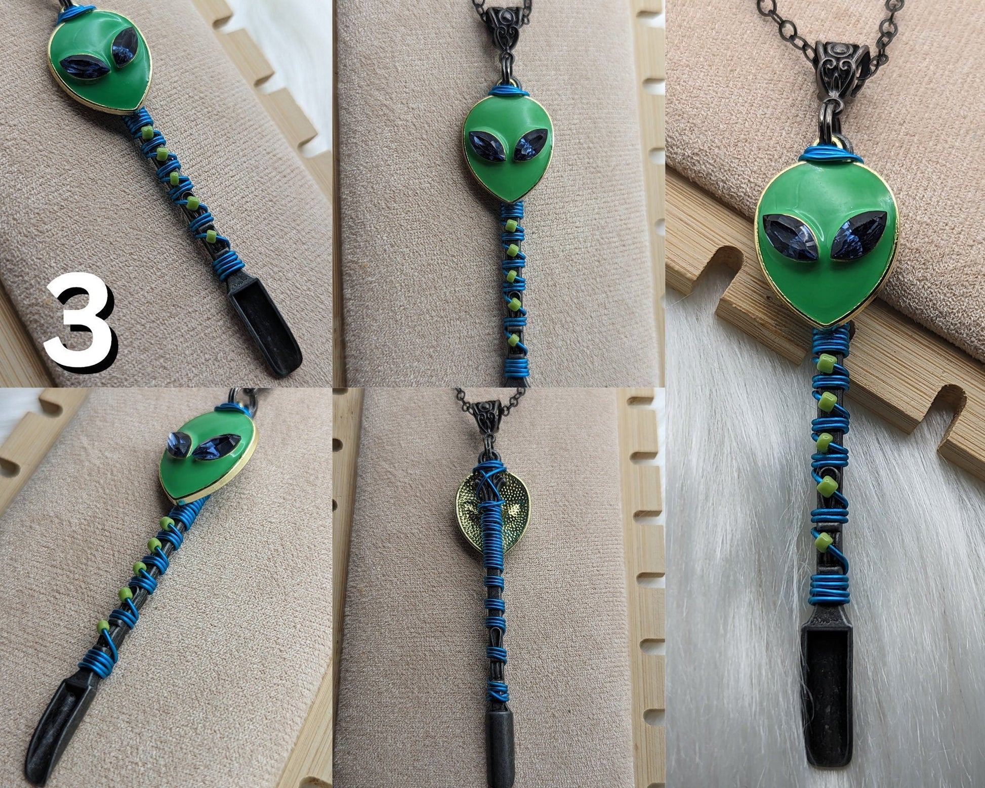 Jeweled Alien Wire Wrapped Mini Spoons - Groove Spoons