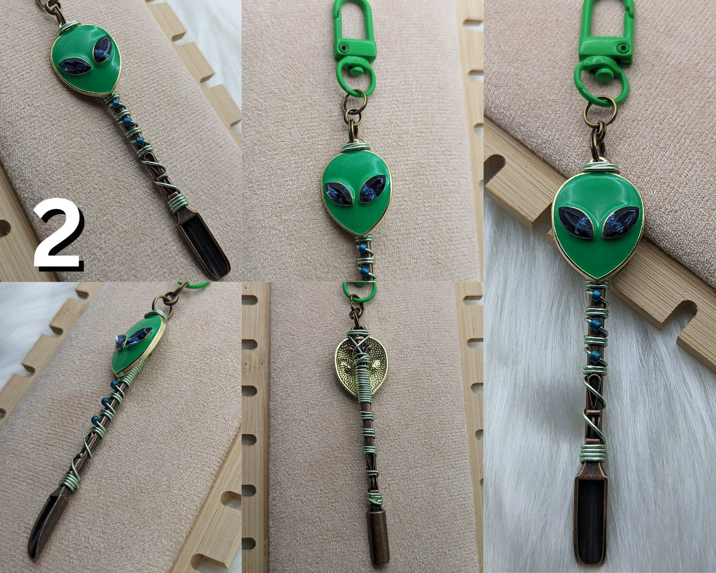 Jeweled Alien Wire Wrapped Mini Spoons - Groove Spoons