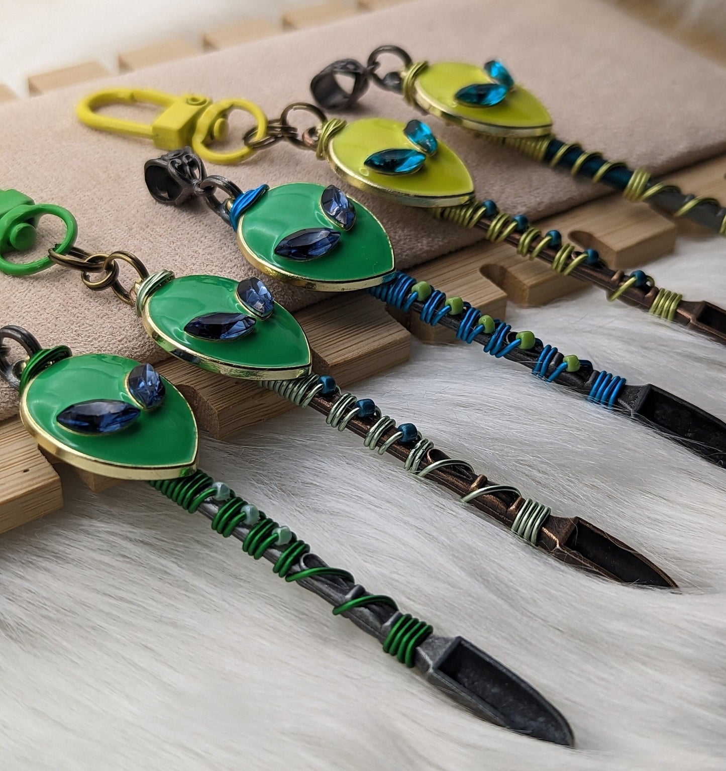 Jeweled Alien Wire Wrapped Mini Spoons - Groove Spoons