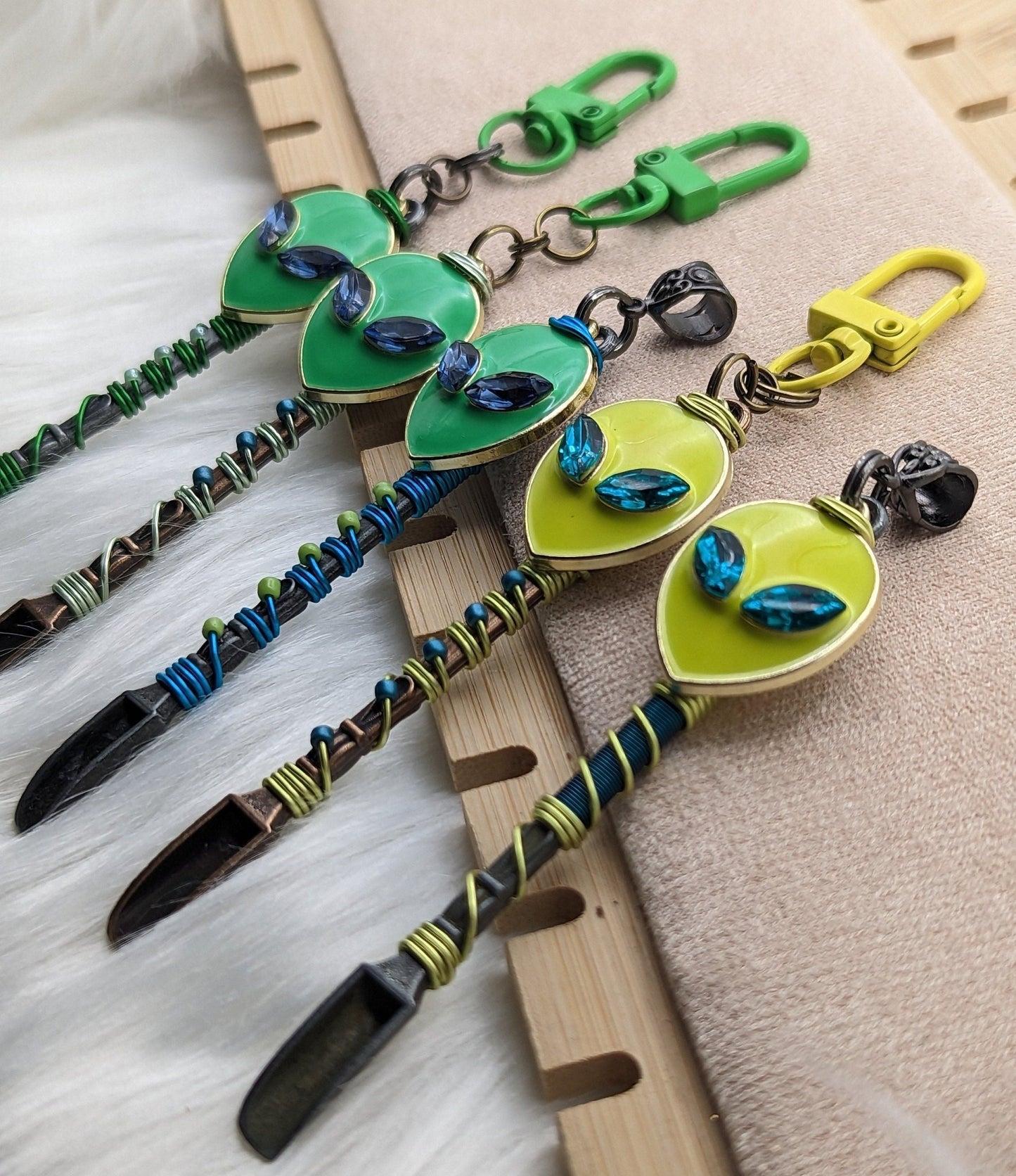 Jeweled Alien Wire Wrapped Mini Spoons - Groove Spoons
