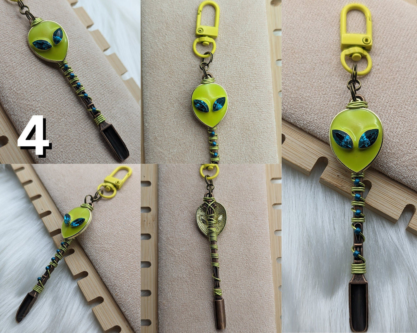Jeweled Alien Wire Wrapped Mini Spoons - Groove Spoons
