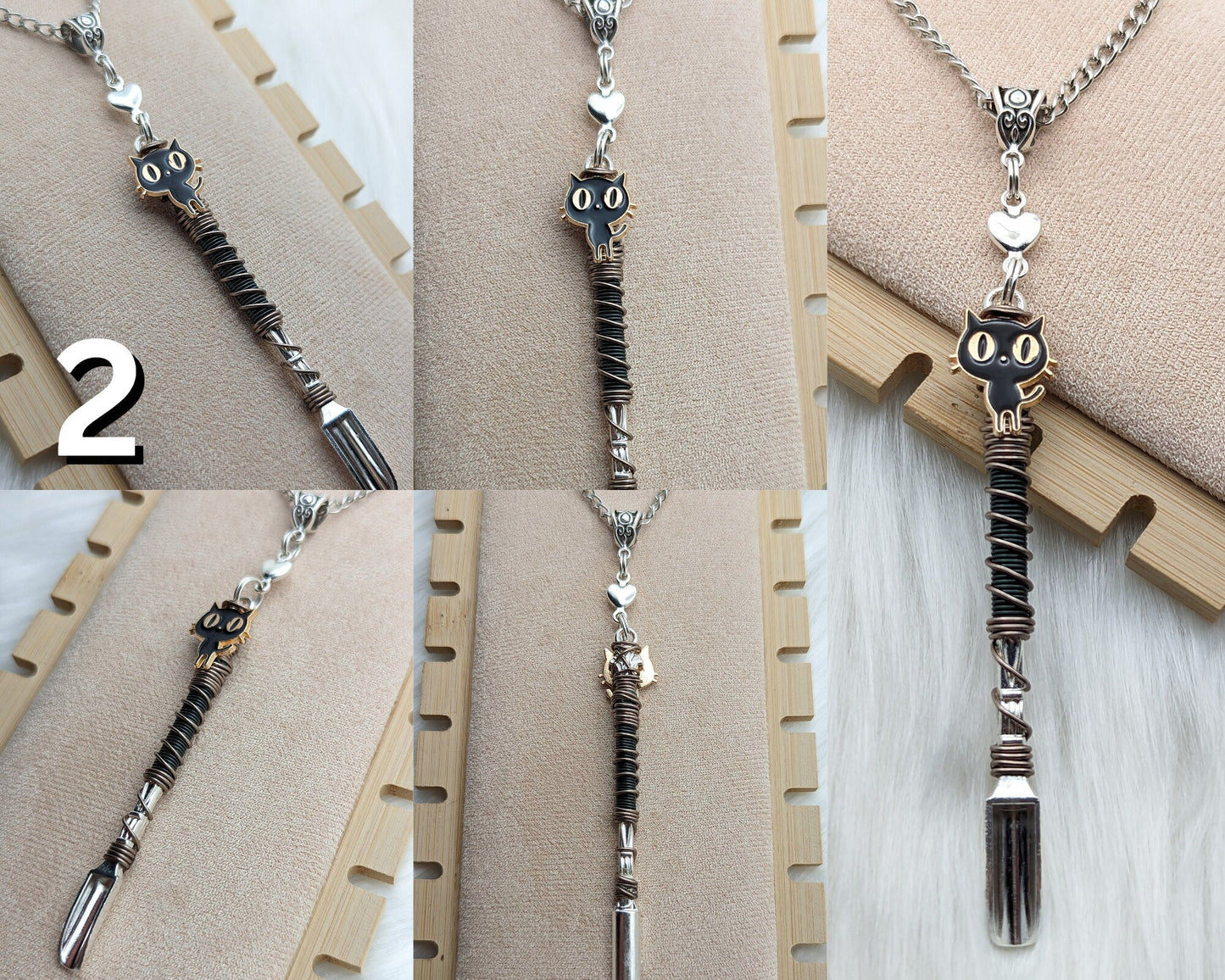 Kitty Cat Wire Wrapped Mini Spoon Necklaces - Groove Spoons