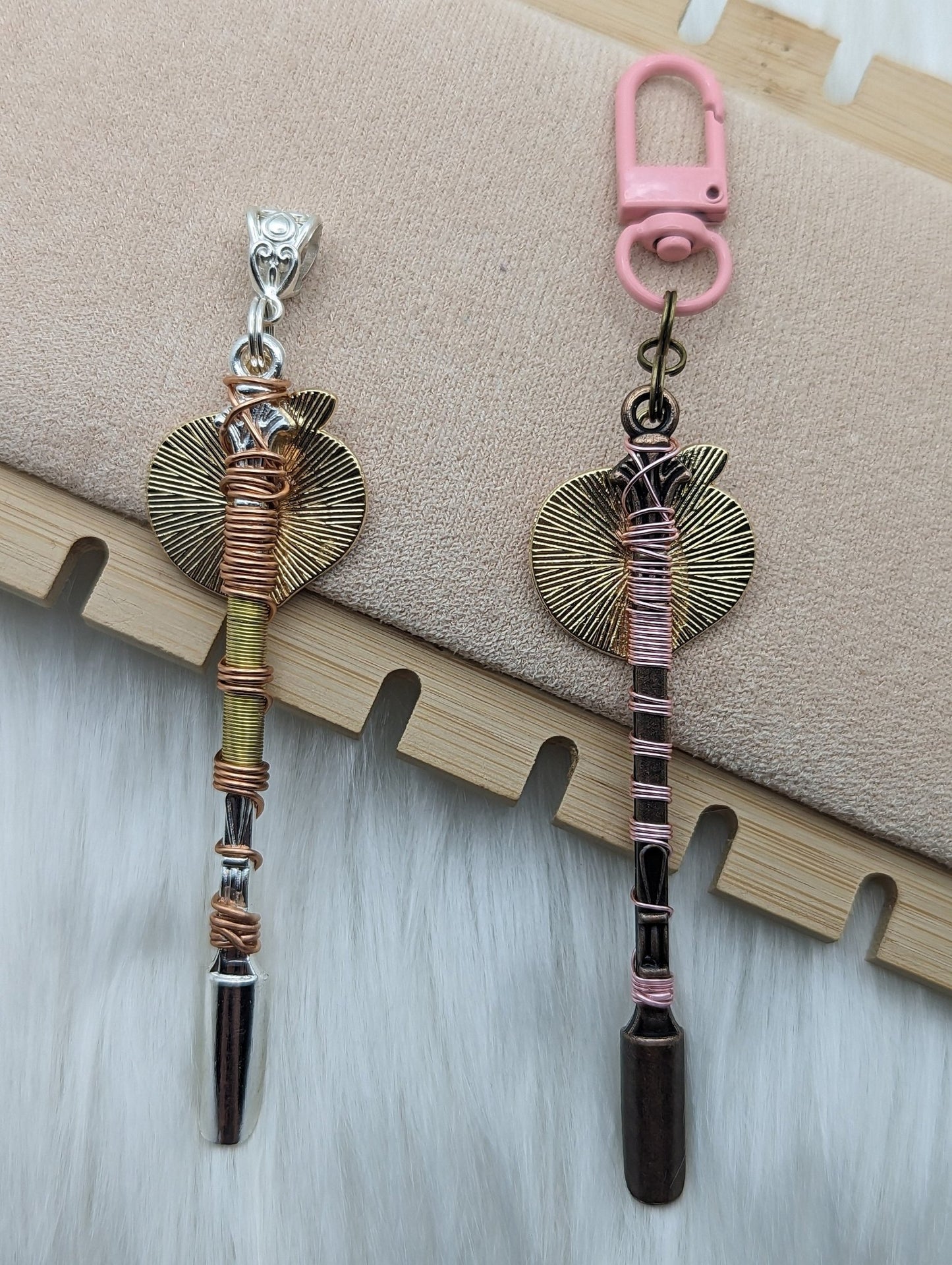 Peach Wire Wrapped Mini Spoons - Groove Spoons