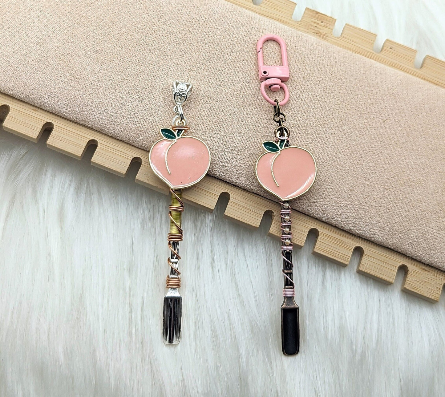 Peach Wire Wrapped Mini Spoons - Groove Spoons