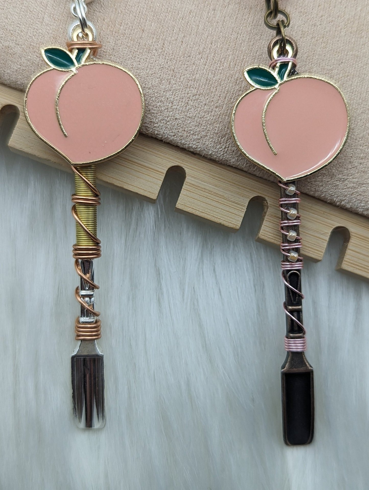 Peach Wire Wrapped Mini Spoons - Groove Spoons