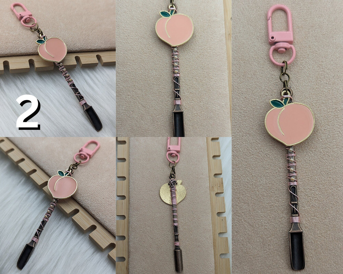 Peach Wire Wrapped Mini Spoons - Groove Spoons