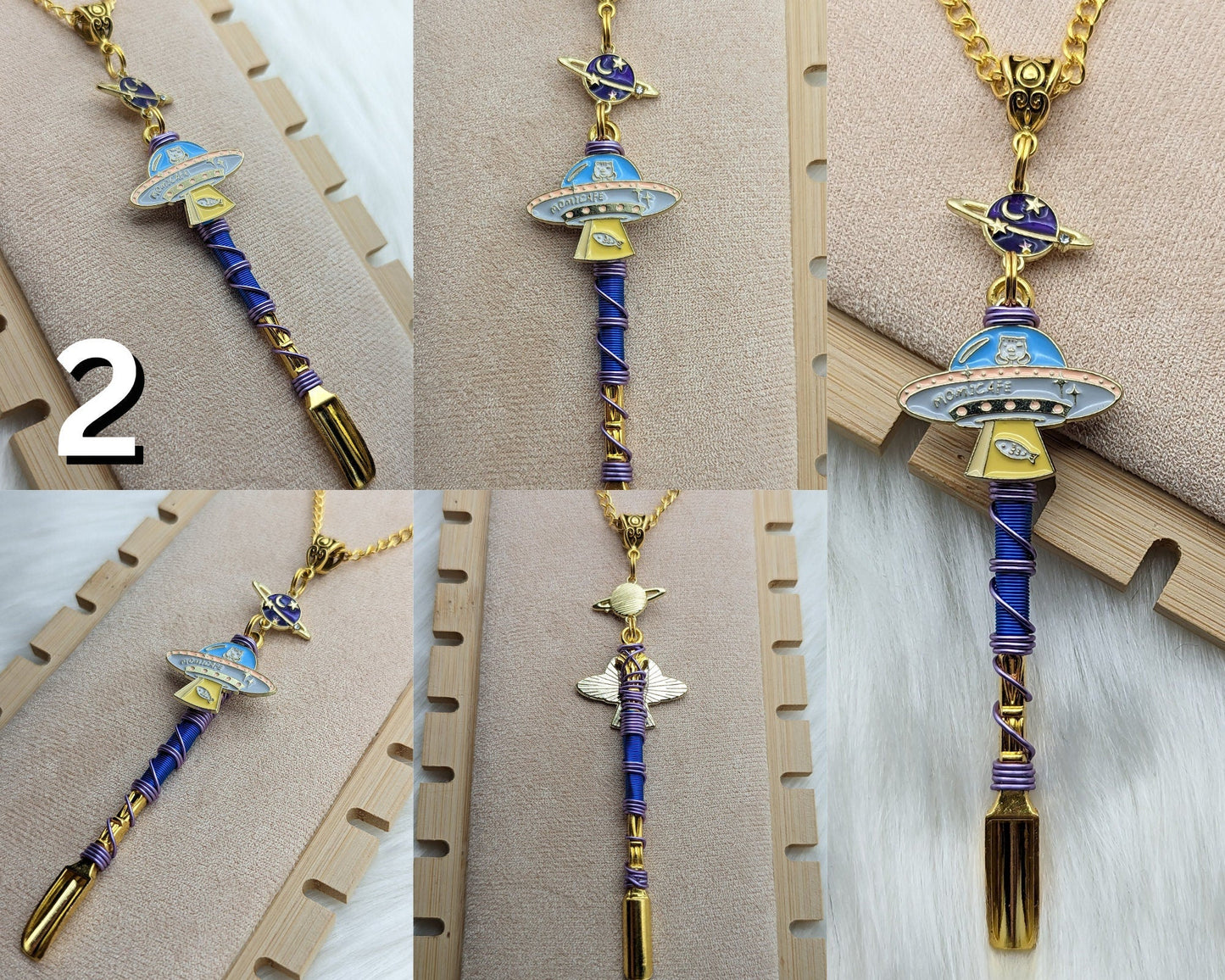 Space Kitty Wire Wrapped Mini Spoon Necklaces - Groove Spoons