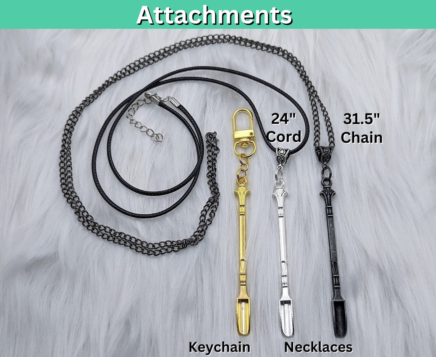 Wizard Themed Wire Wrapped Mini Spoon Necklaces and Keychains - Groove Spoons