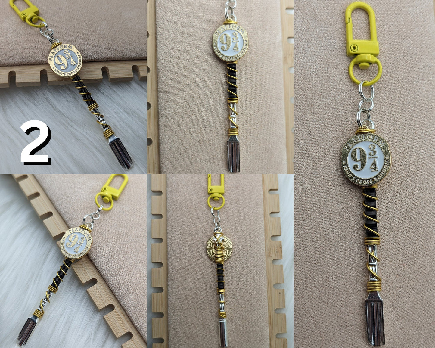 Wizard Themed Wire Wrapped Mini Spoon Necklaces and Keychains - Groove Spoons