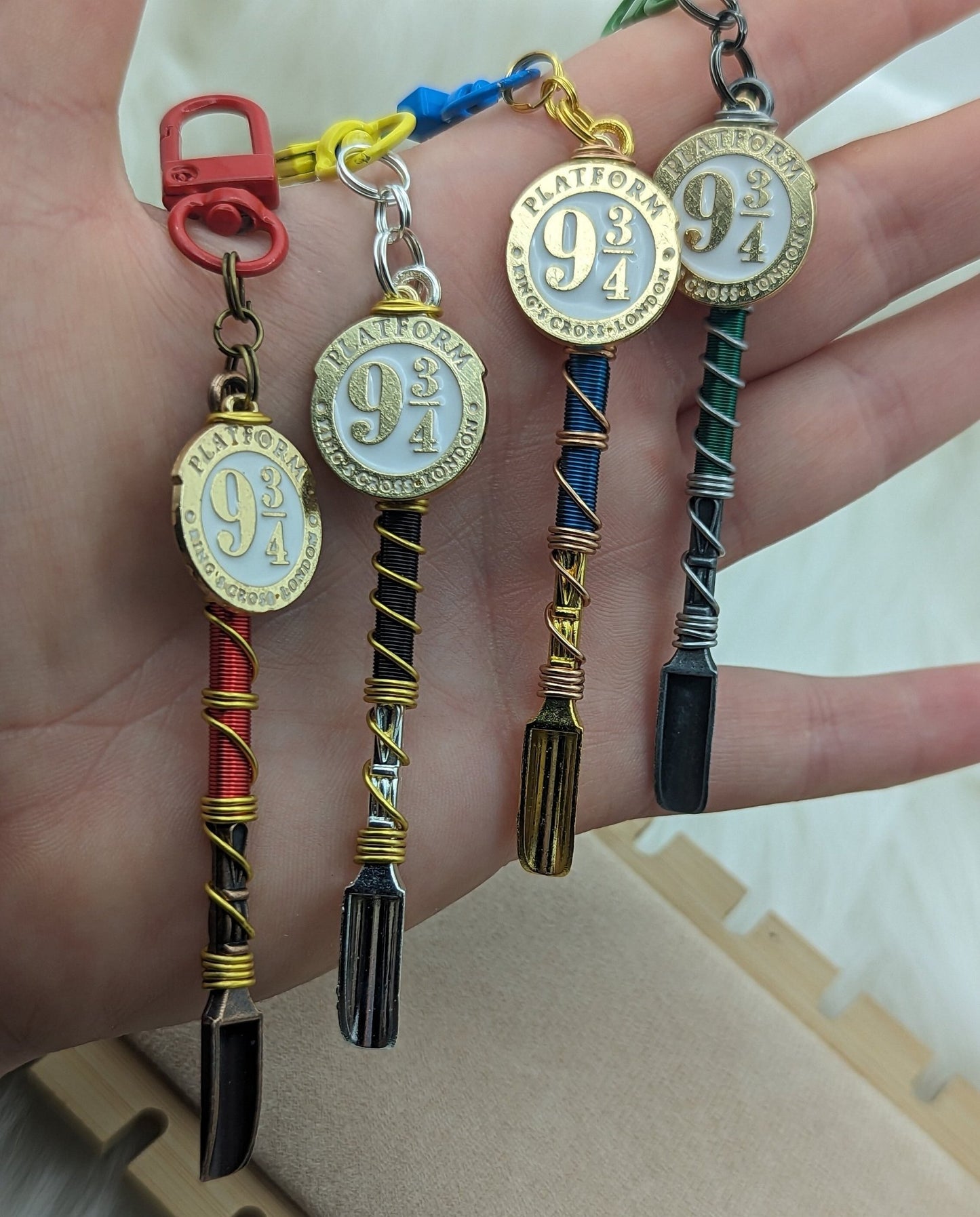 Wizard Themed Wire Wrapped Mini Spoon Necklaces and Keychains - Groove Spoons