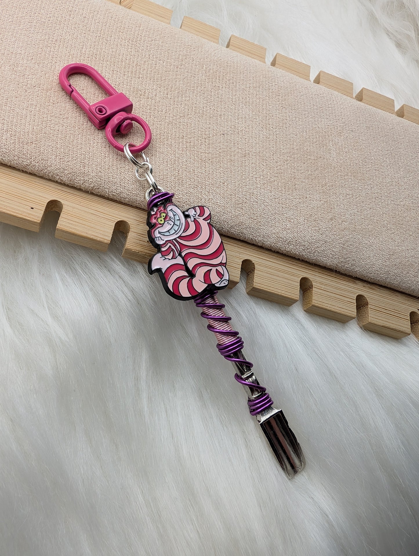 Pink and Purple Smiling Cat Mini Spoon