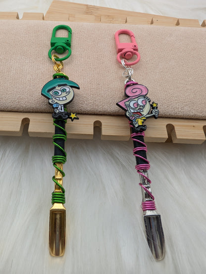 Pink and Green Cartoon Fairy Wire Wrapped Mini Spoons
