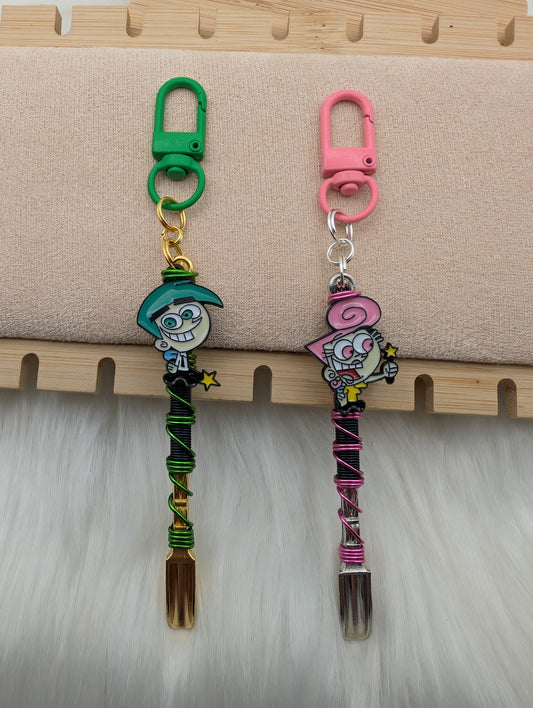 Pink and Green Cartoon Fairy Wire Wrapped Mini Spoons