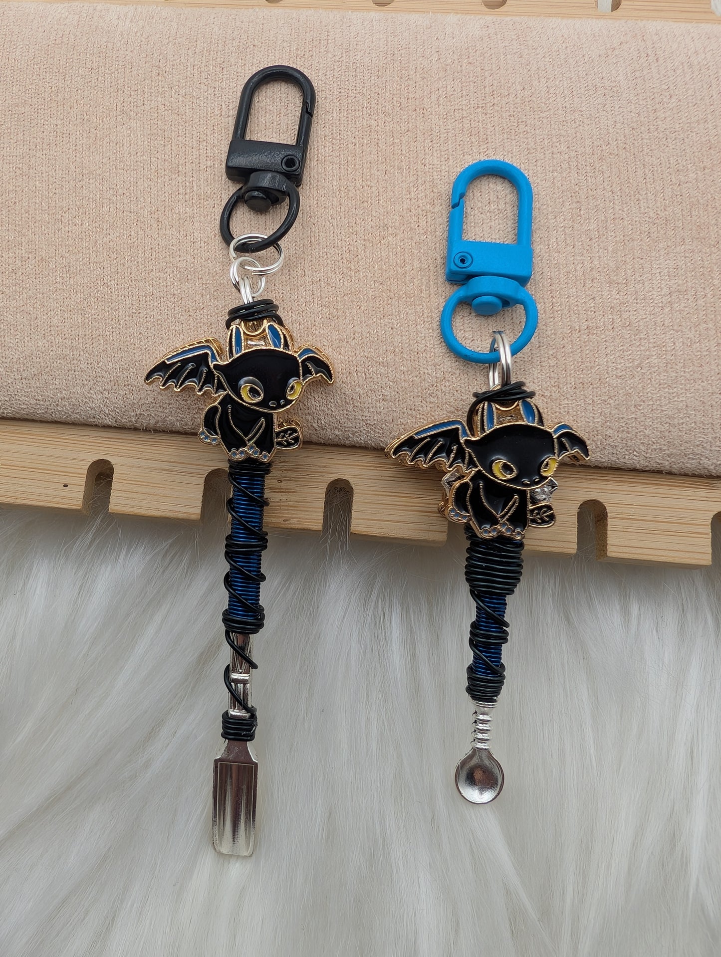 Dark and Light Dragon Double-Sided Wire Wrapped Spoon