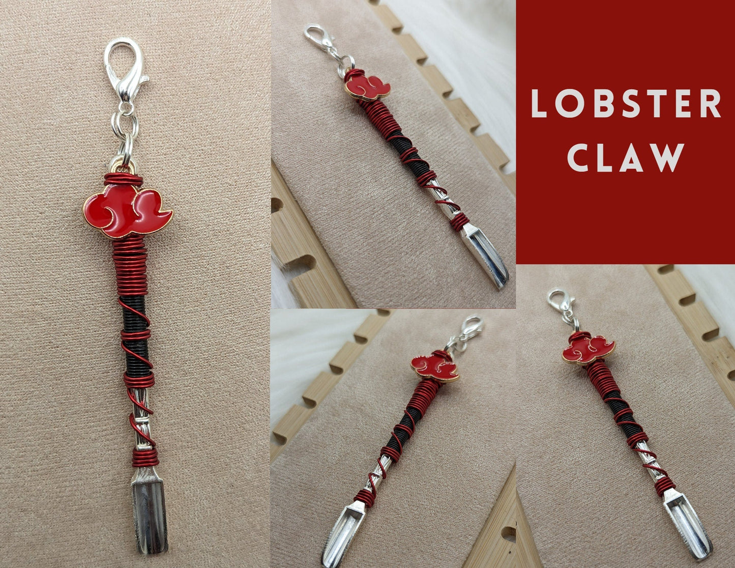 Customizable Red Cloud Mini Spoon Necklaces and Keychains - Groove Spoons