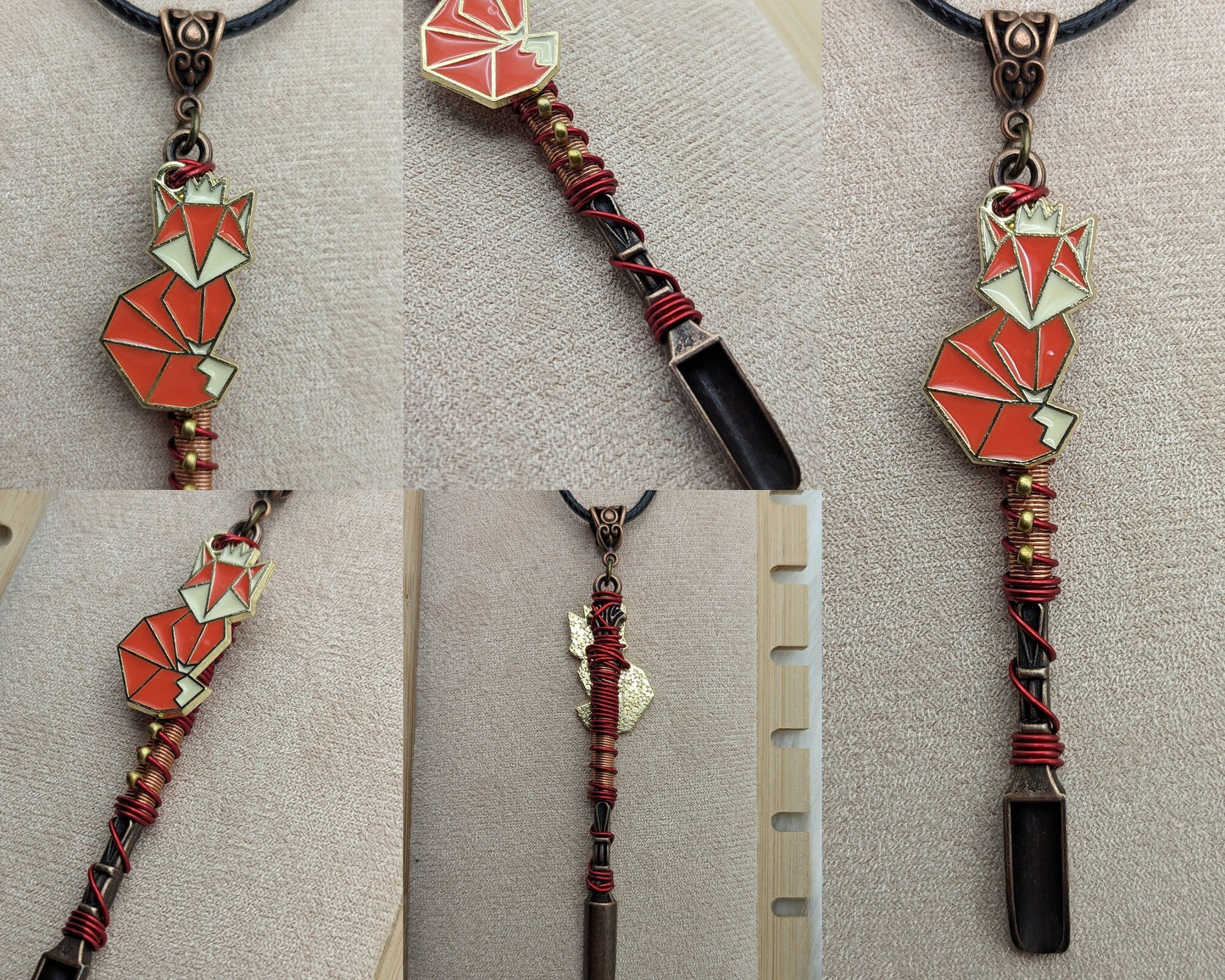 Fox Wire Wrapped Spoon Necklace and Keychain - Groove Spoons
