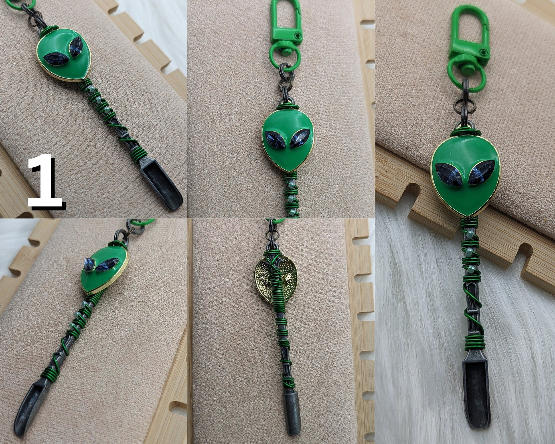 Jeweled Alien Wire Wrapped Mini Spoons - Groove Spoons