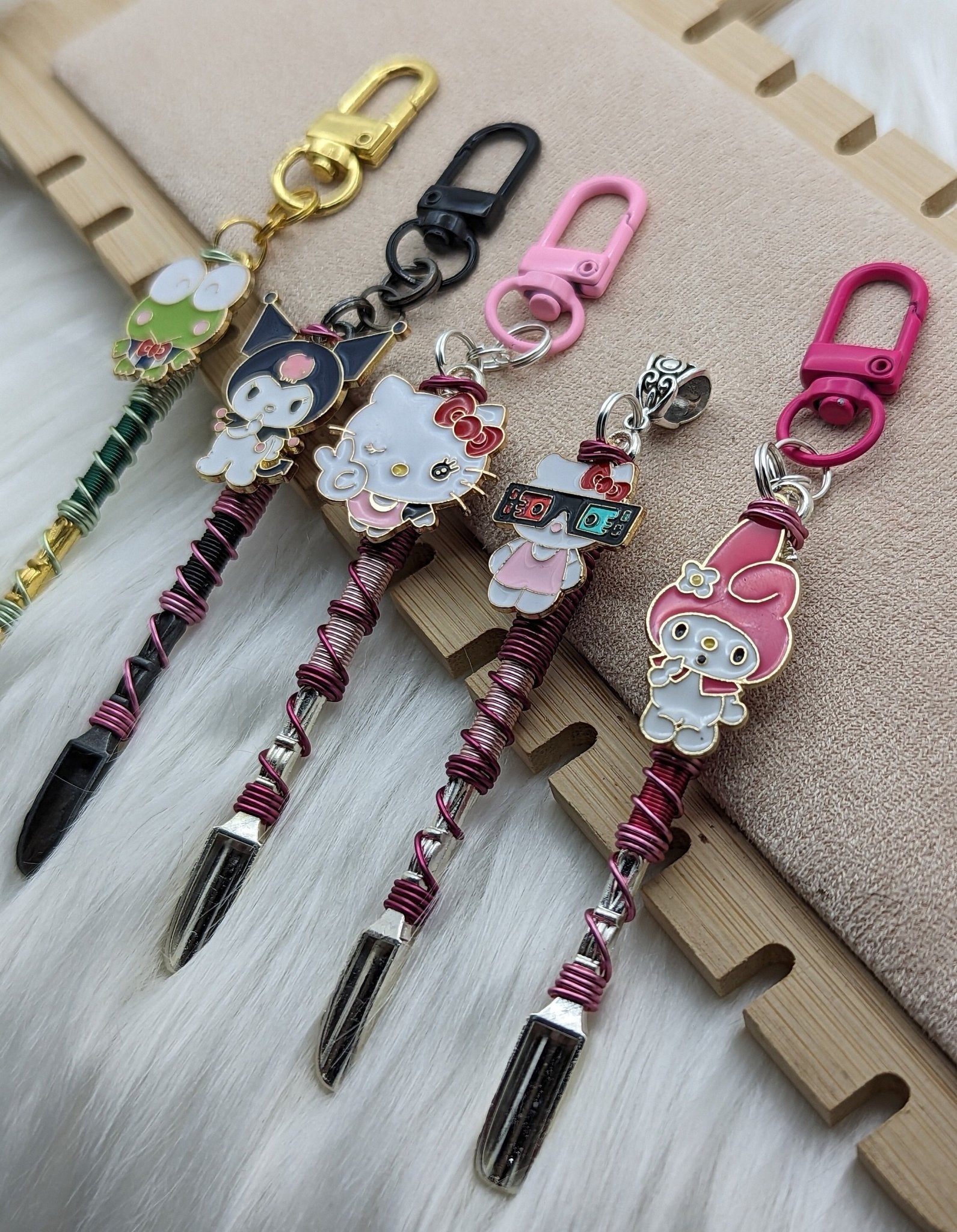 Kitty and Friends Wire Wrapped Mini Spoon Necklaces and Keychains ...