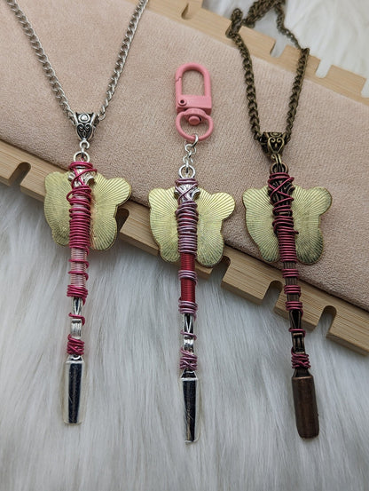 Pink Video Game Character Mini Spoon Necklace and Keychain - Groove Spoons