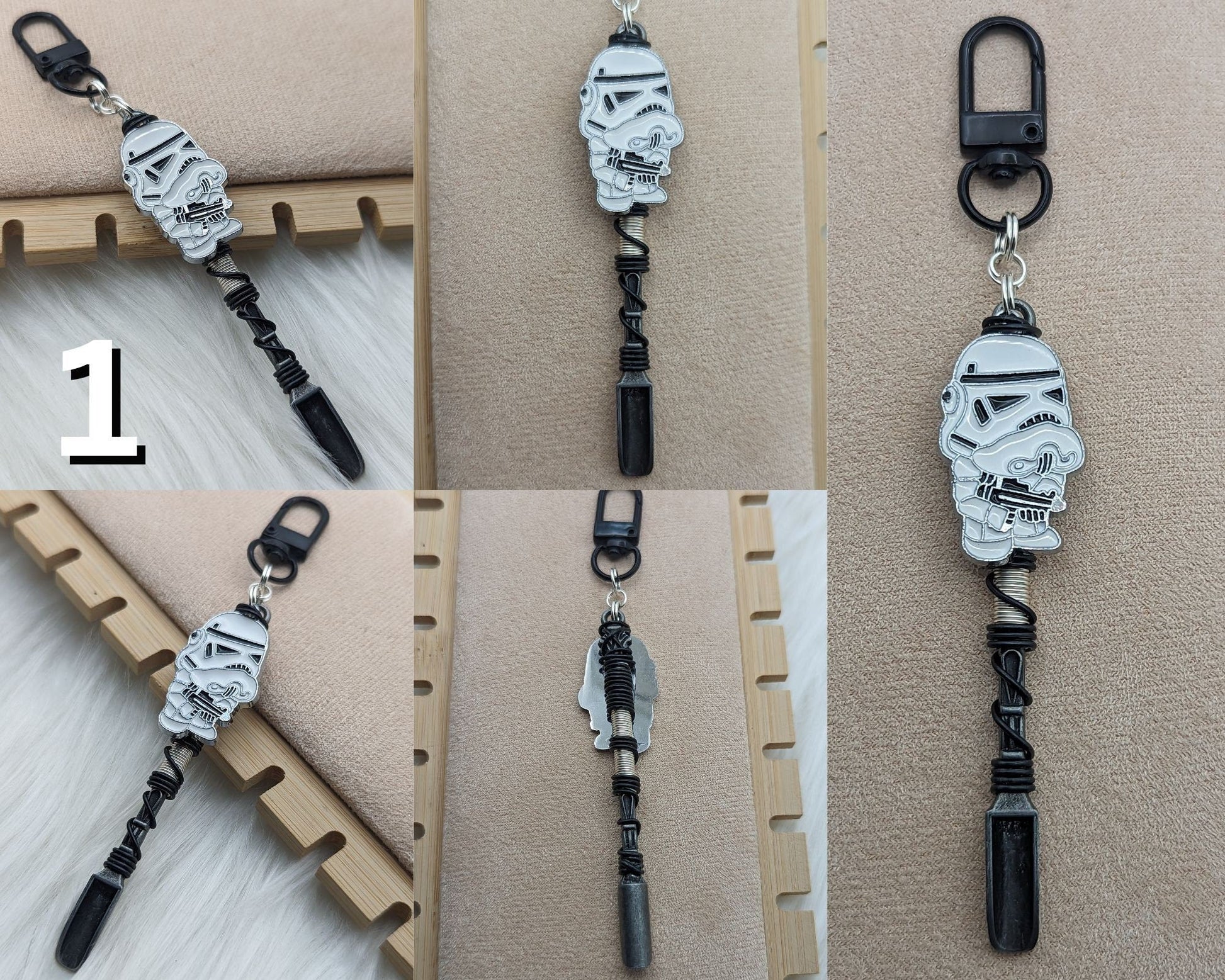 Space Soldier Wire Wrapped Mini Spoon Pendants and Keychains - Groove Spoons