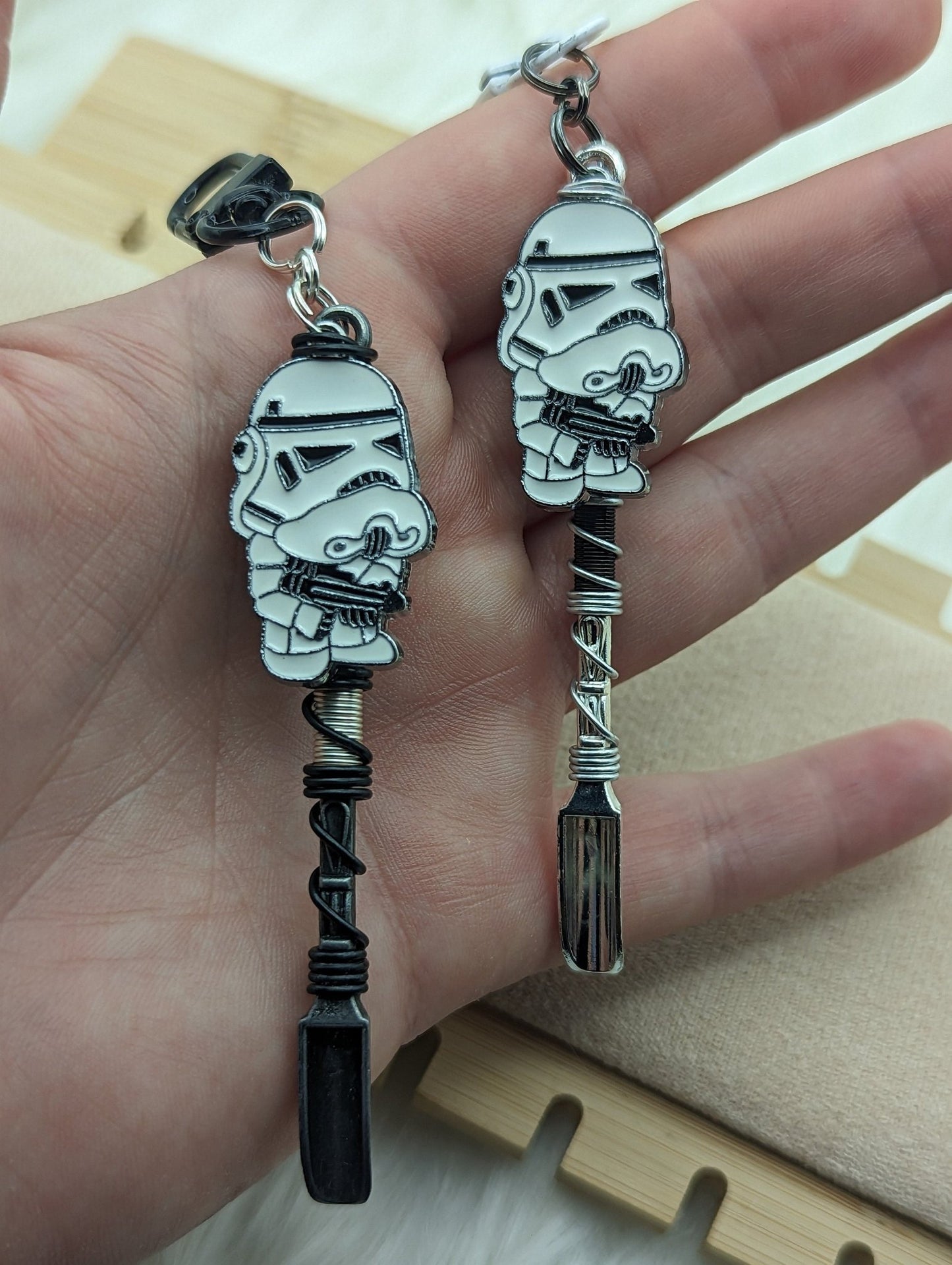 Space Soldier Wire Wrapped Mini Spoon Pendants and Keychains - Groove Spoons