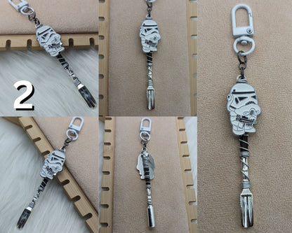 Space Soldier Wire Wrapped Mini Spoon Pendants and Keychains - Groove Spoons